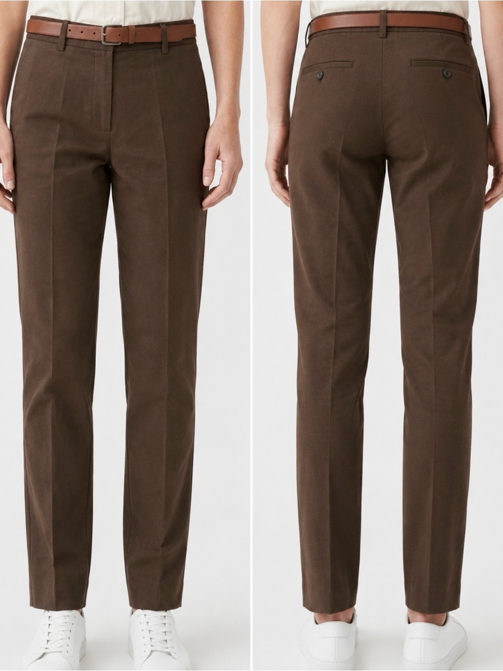 RALPH LAUREN Women’s Dark Brown Tailored Straight-Leg Trousers